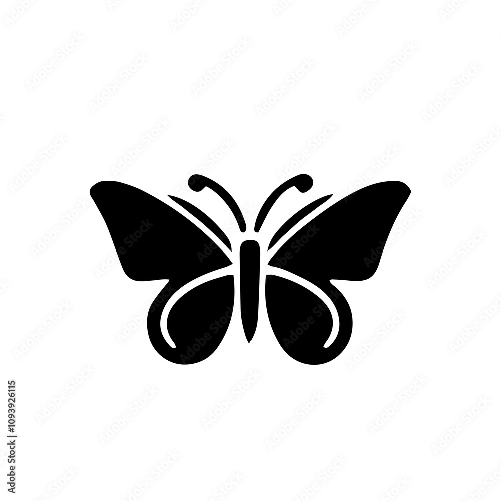 Simple Vector Icon of a butterfly – Logo Design Illustration Simple Vector Icon of a butterfly – Logo Design Illustration