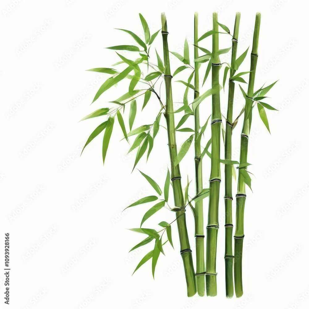 Obraz premium Vibrant Green Bamboo Stalks, the AI Image Generator,