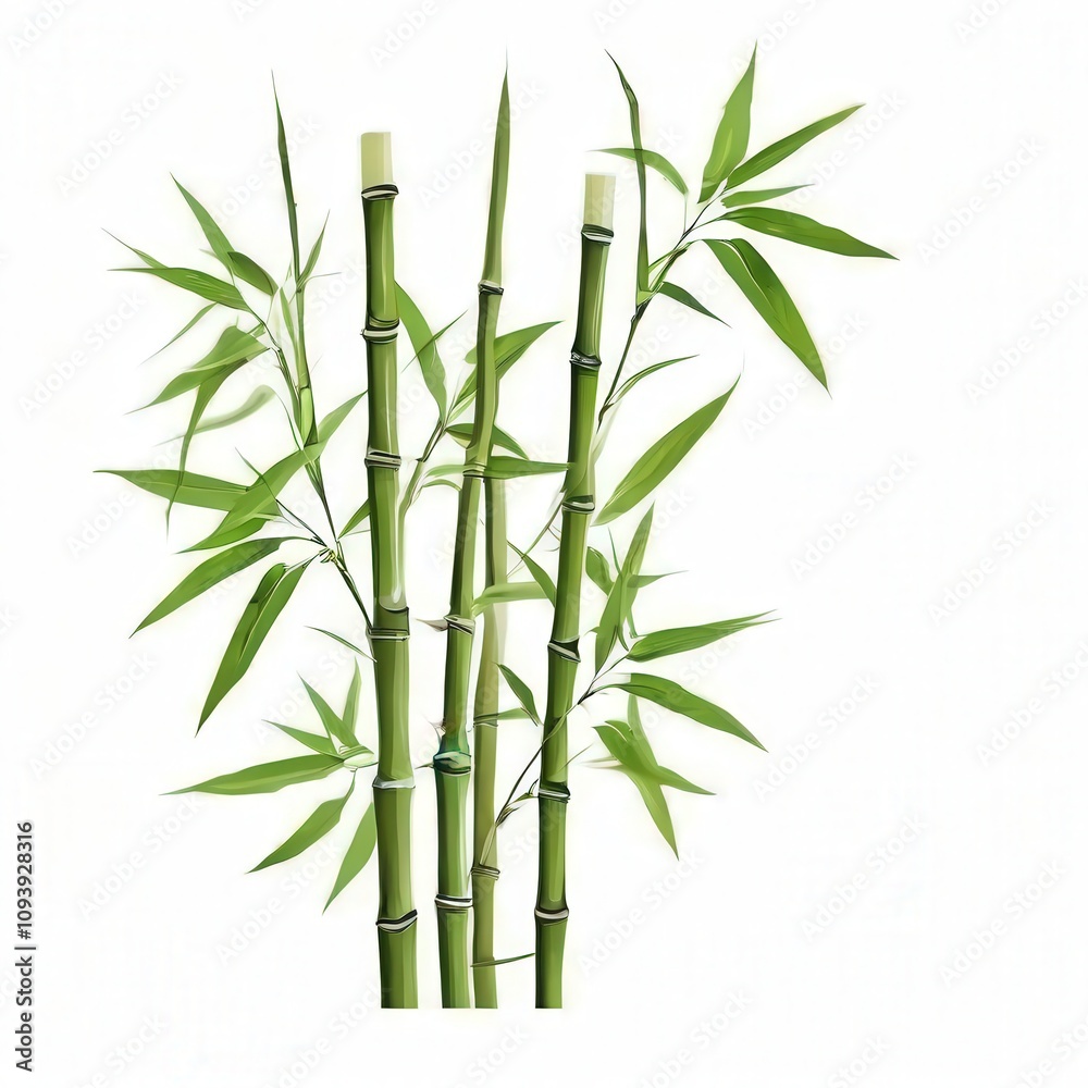 Obraz premium Vibrant Green Bamboo Stalks, the AI Image Generator,