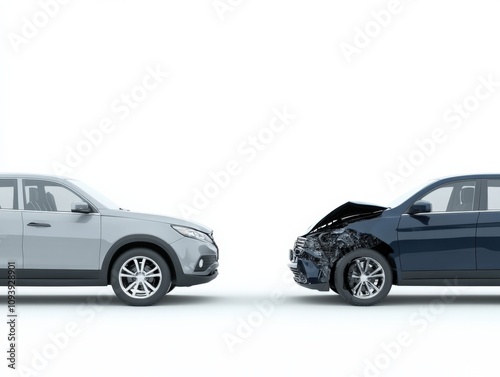 collision between two vehicles illustrating the impact of car accidents