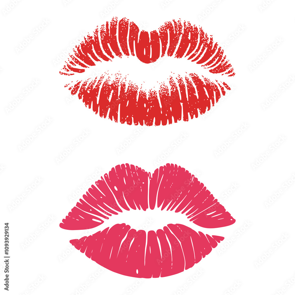 lipstick kiss makeup print. sexy pink and red lips vector illustration template design lipstick kiss makeup print. sexy pink and red lips vector illustration template design