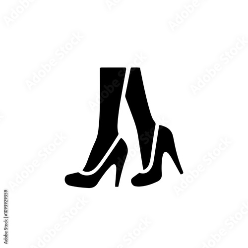 Simple Vector Icon of a platforms shoes – Logo Design Illustration