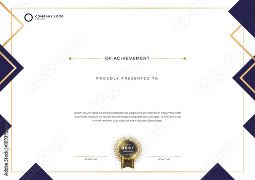 Elegant certificate template for university