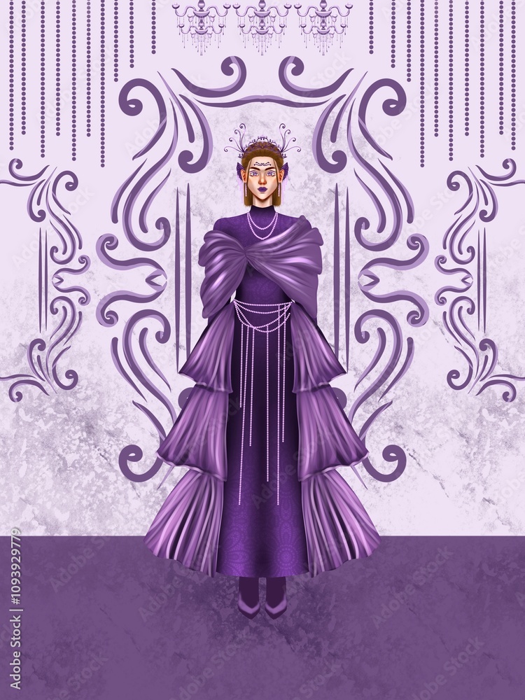 fashion illustration of a woman wearing a charming classic luxury dress for fashion design illustration needs fashion illustration of a woman wearing a charming classic luxury dress for fashion design illustration needs