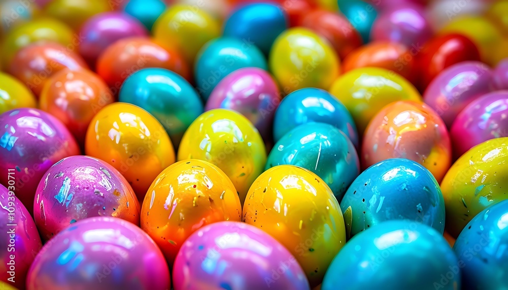 glossy easter eggs in a rainbow array glossy easter eggs in a rainbow array