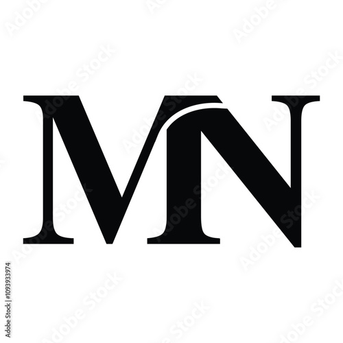 MN letter black logo icon template 1