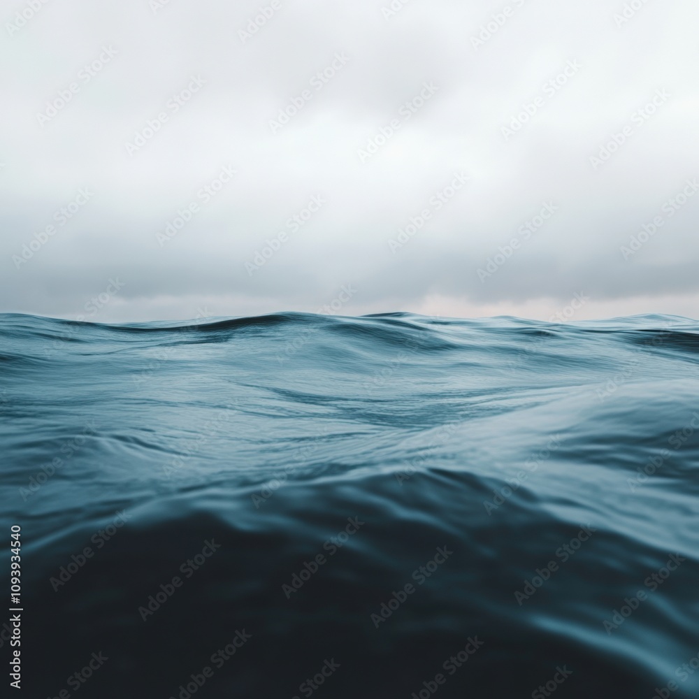 Fototapeta premium calm ocean waves under a cloudy sky
