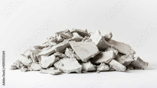 Wallpaper Mural Pile of Broken Concrete Pieces on White Surface Displaying Texture and Color Variation for Construction or Renovation Projects in Industrial Settings Torontodigital.ca