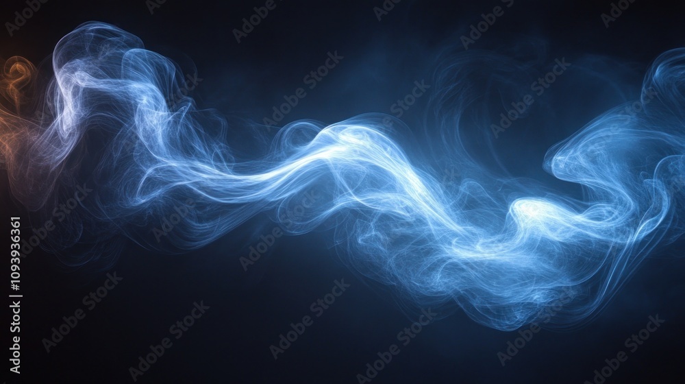 Abstract blue and orange smoke swirls on dark background. Abstract blue and orange smoke swirls on dark background.