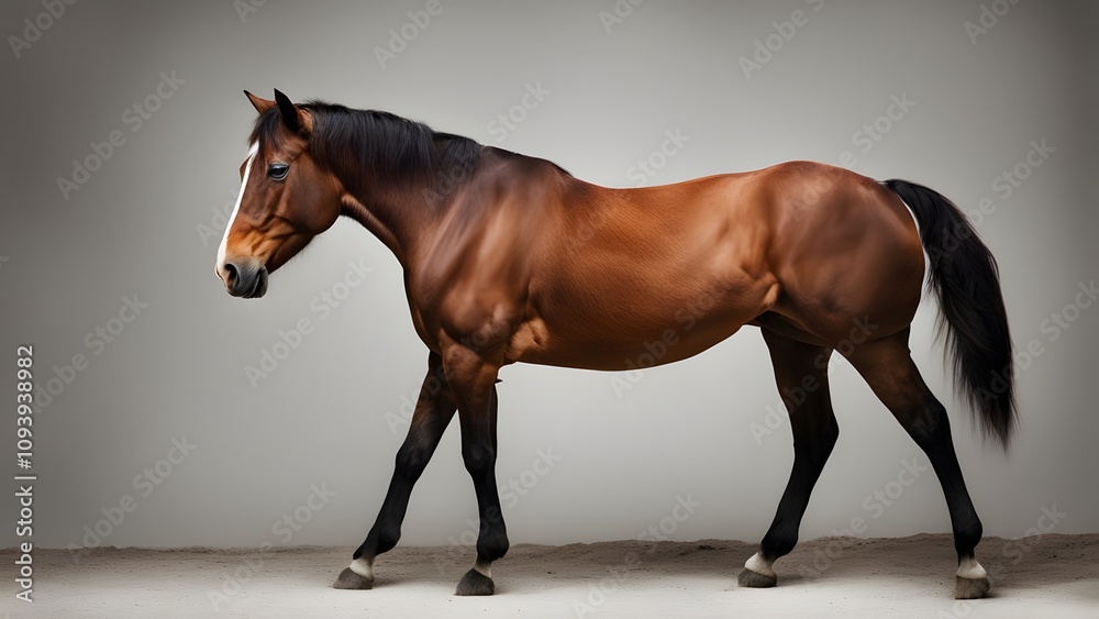 Fototapeta premium A horse in isolated background