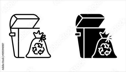 Bin icon set. Trash can collection. Trash icons set on white background