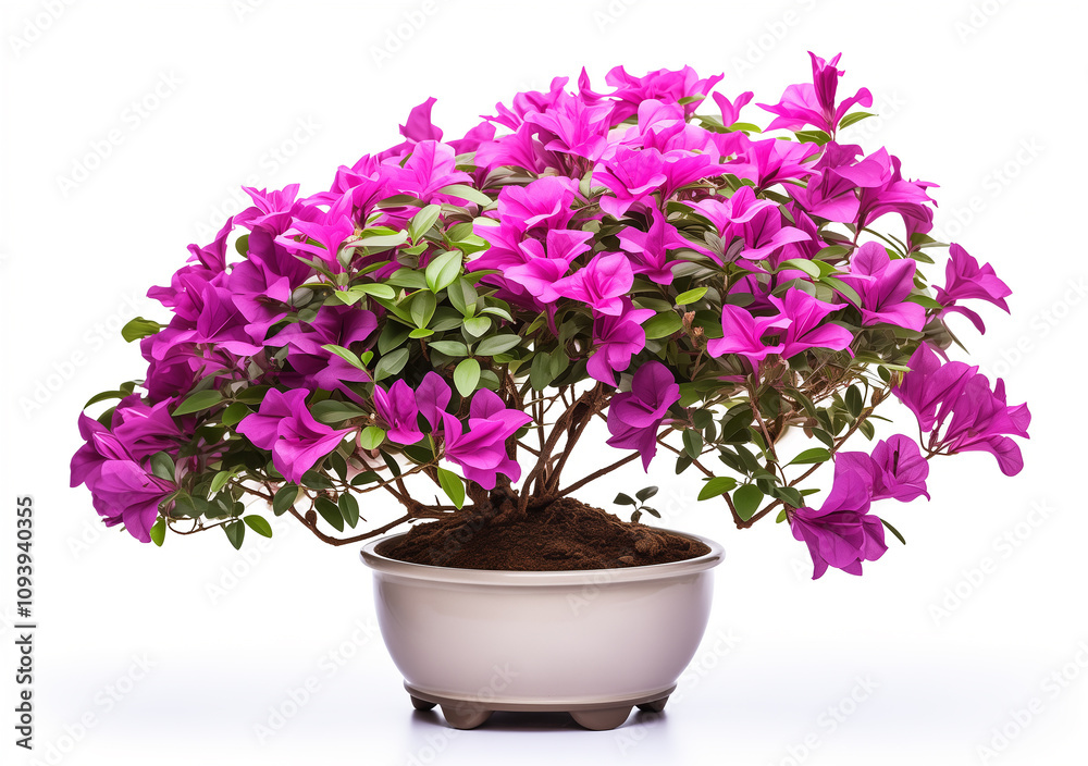 Bougainvillea Bush with Purple Flowers Isolated Bougainvillea Bush with Purple Flowers Isolated