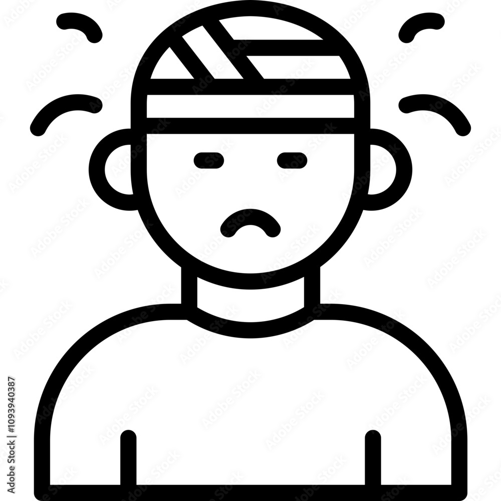 trauma icon illustration design with outline trauma icon illustration design with outline