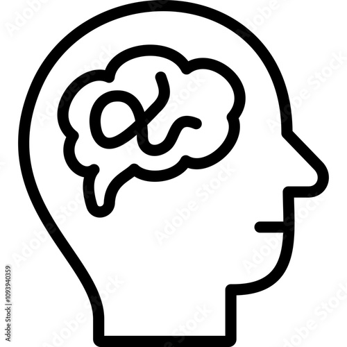 psychosis icon illustration design with outline