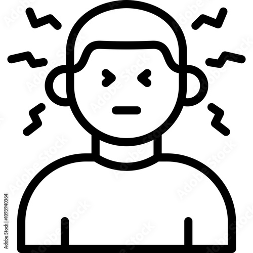 stress icon illustration design with outline