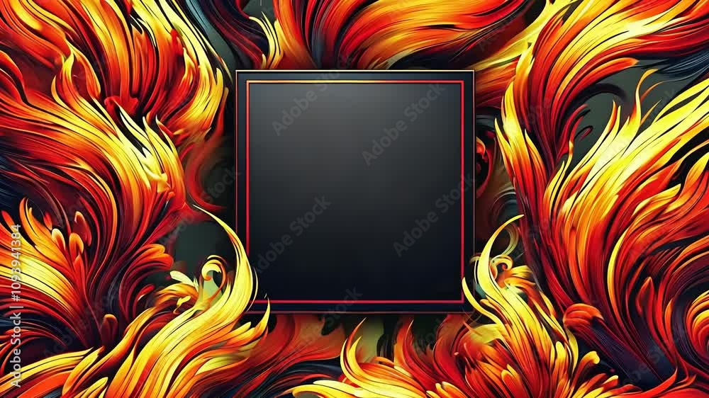 Fiery frame with expansive text space