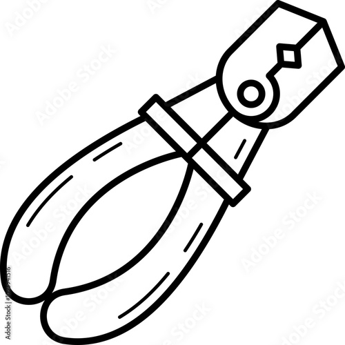 tweezers carpentry tool outline illustration