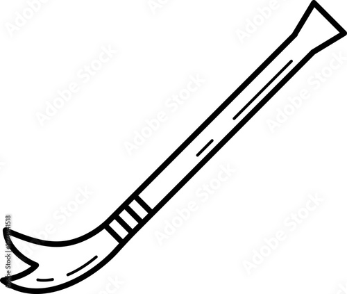 crowbar carpentry tool outline illustration