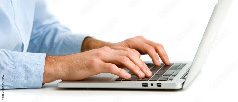 hands typing on a laptop keyboard for remote work or online learning hands typing on a laptop keyboard for remote work or online learning