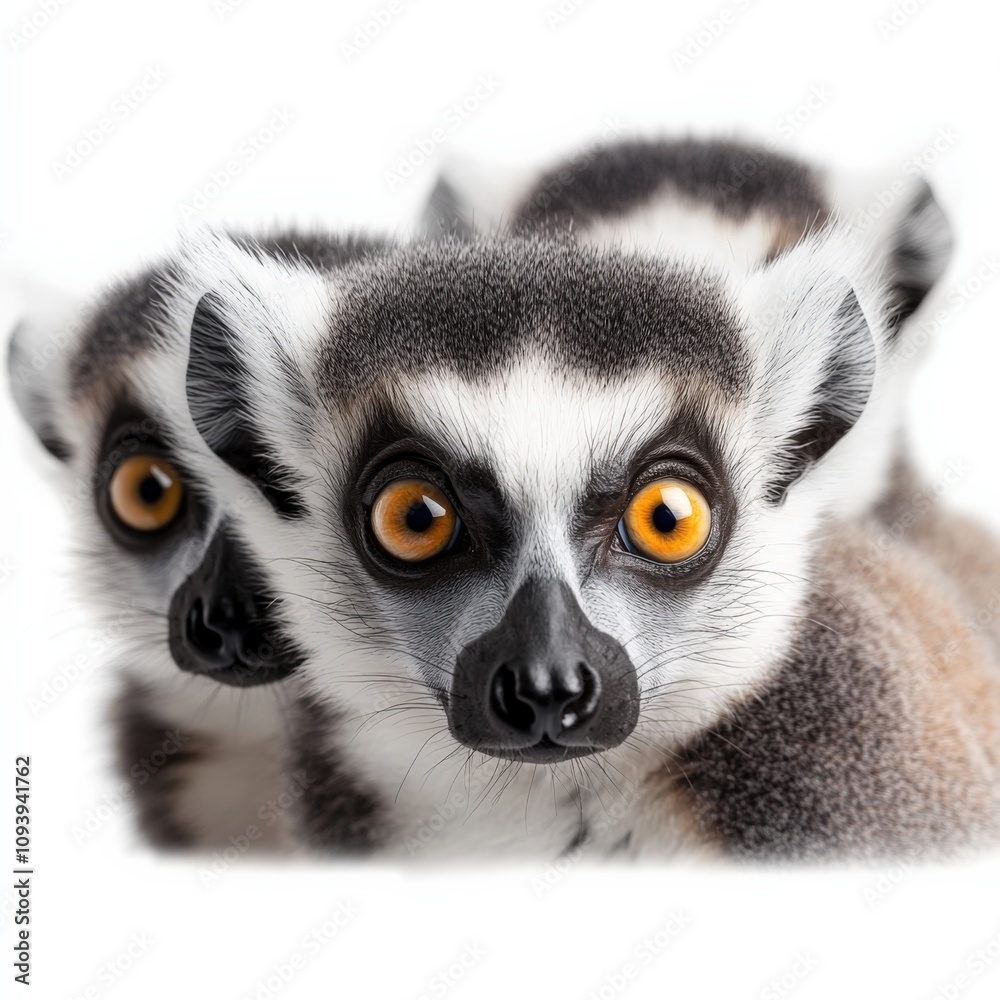 Obraz premium close-up of lemurs with striking eyes and unique features