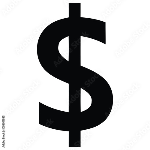 Dollar Money icon black color.