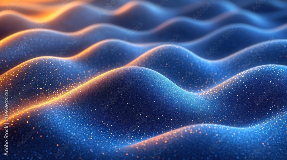 Abstract glowing wave pattern.