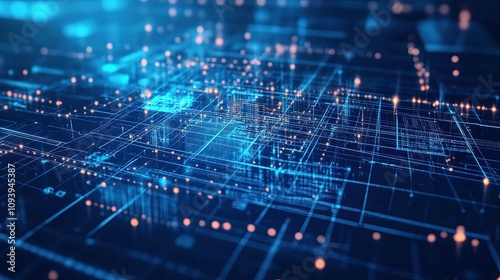 Abstract digital network data flow.