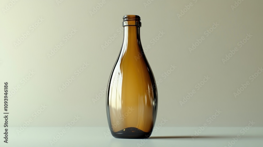 Amber glass bottle on white background. Amber glass bottle on white background.