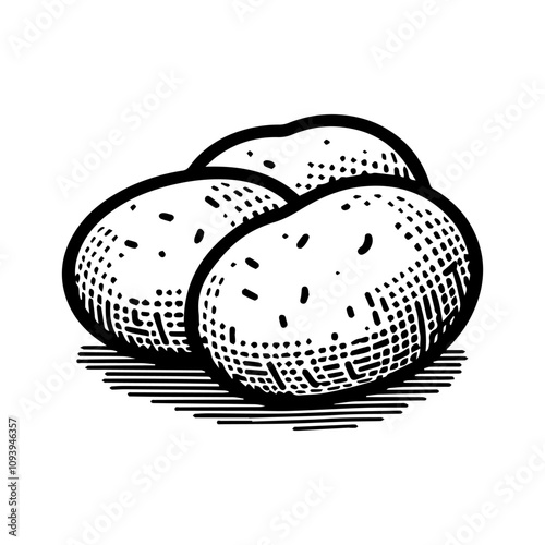 Simple Vector Icon of a potato  – Logo Design Illustration