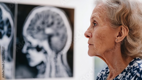 Alzheimer disease. A brain condition that causes a progressive decline in memory, thinking, learning and organizing skills. It eventually affects a ability to carry out basic daily activities photo