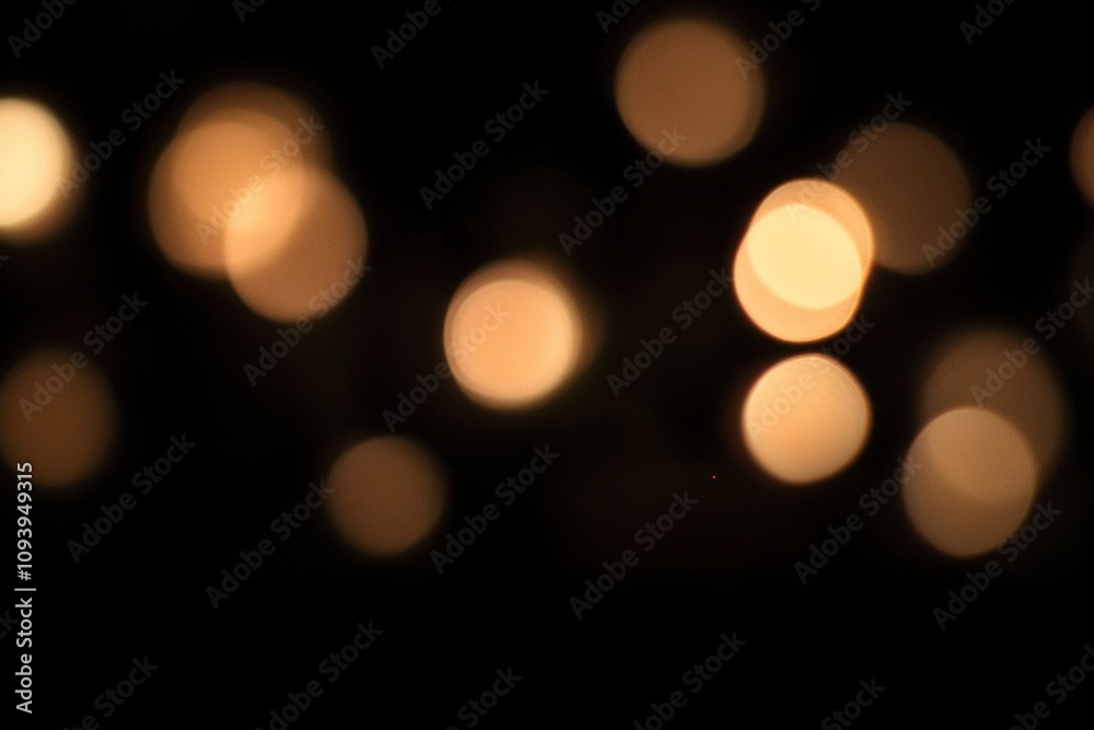 Warm Glow Abstract Bokeh Lights on Black Background Warm Glow Abstract Bokeh Lights on Black Background