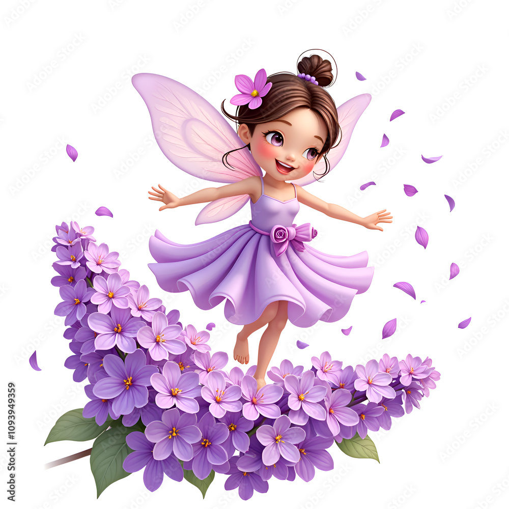 Whimsical fairy dancing among lavender blooms in a dreamy floral fantasy landscape, digital illustration of fantasy art concept. Whimsical fairy dancing among lavender blooms in a dreamy floral fantasy landscape, digital illustration of fantasy art concept.