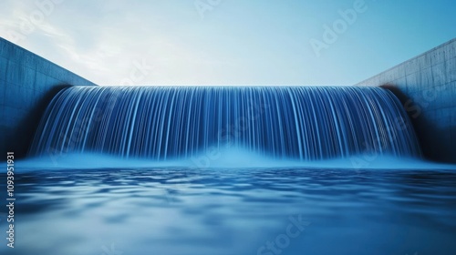 Serene waterfall cascading into a tranquil pool