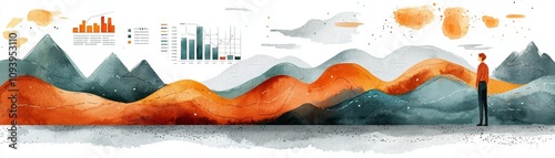 Strategic recruitment insights for hrm professionals mountain landscape infographic analysis business environment vertical view data-driven concepts