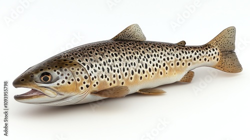 Brown trout isolated on white background. (2)