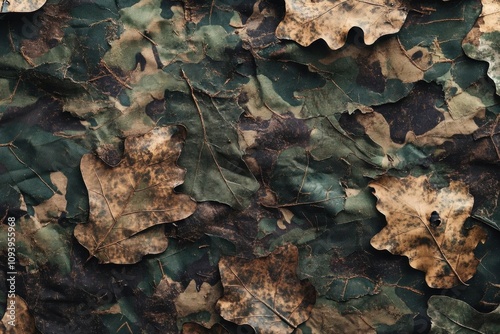 Camouflage Pattern with Dried Leaves: A Blend of Nature and Design
