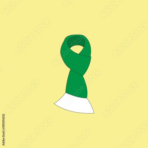 Christmas scarf vector illustration. Winter holiday wool muffler