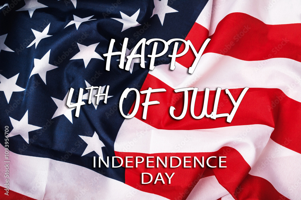 American flag with the words Happy 4th of July American flag with the words Happy 4th of July