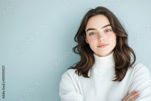 young woman with natural beauty and confident expression