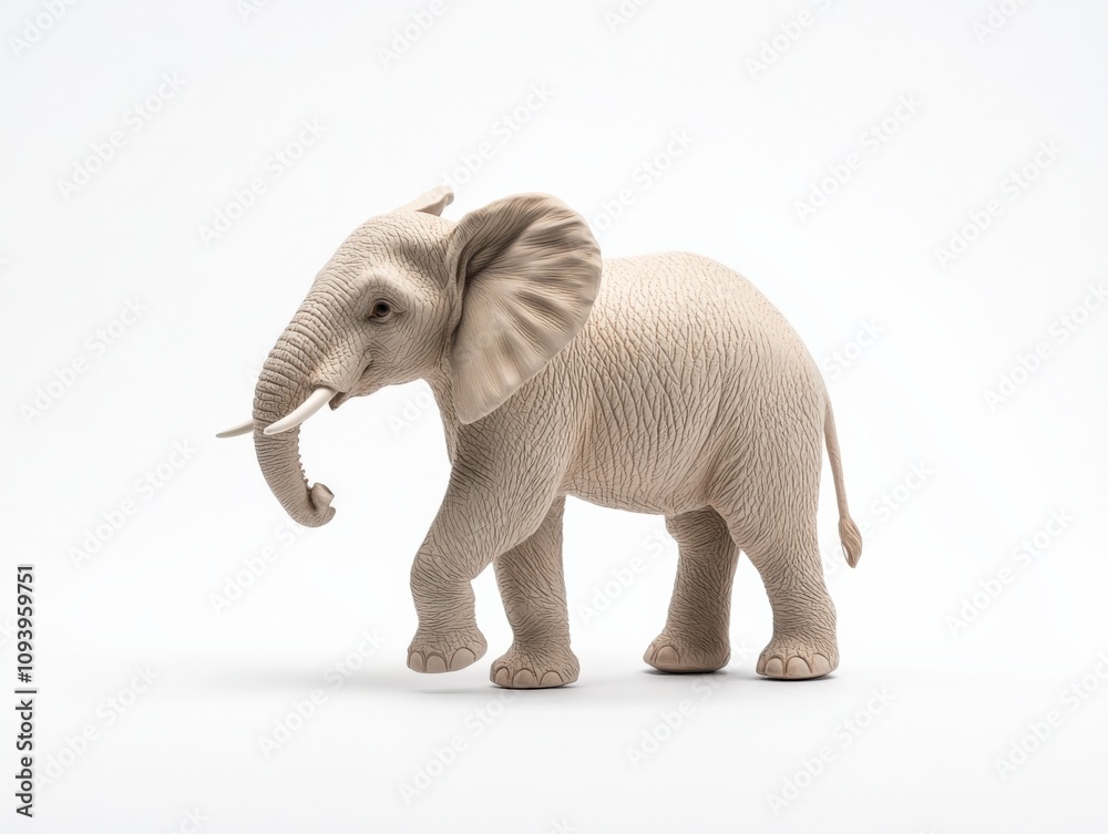 realistic elephant figurine on a white background realistic elephant figurine on a white background