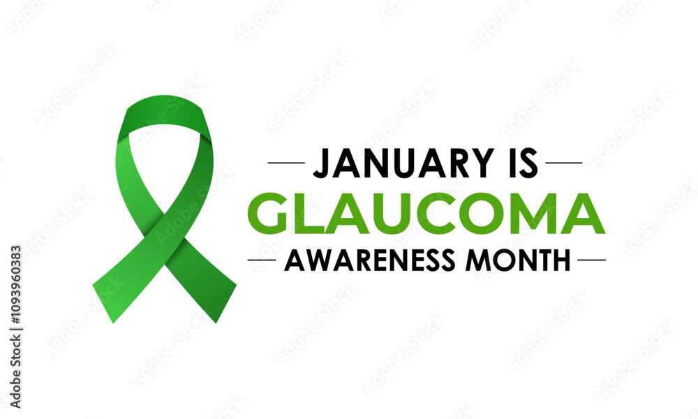 National Glaucoma Awareness Month. Human eye with green awareness realistic Ribbon. Nutritional eye health . Banner poster, flyer and background design template. Vector illustration. Eps 10. National Glaucoma Awareness Month. Human eye with green awareness realistic Ribbon. Nutritional eye health . Banner poster, flyer and background design template. Vector illustration. Eps 10.