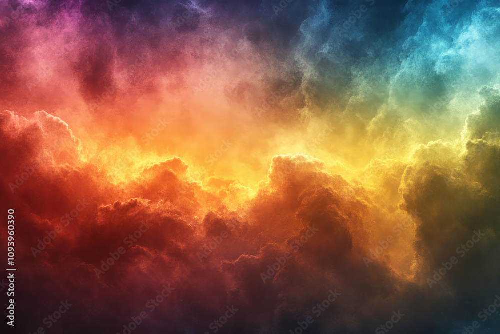 Dreamy rainbow clouds with vibrant colors and ethereal textures Dreamy rainbow clouds with vibrant colors and ethereal textures