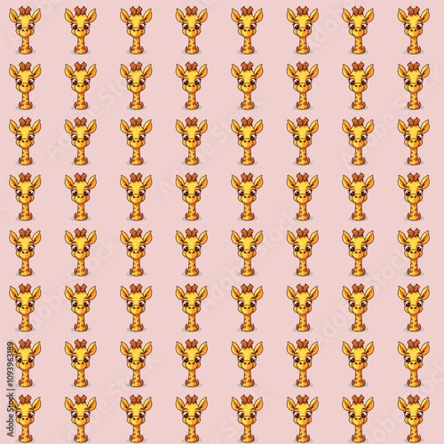  Pattern of Cute Cartoon Giraffe Faces