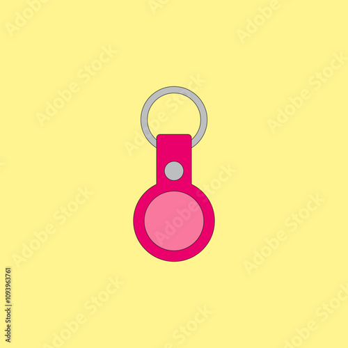 Tag Finder pink case vector illustration on yellow background