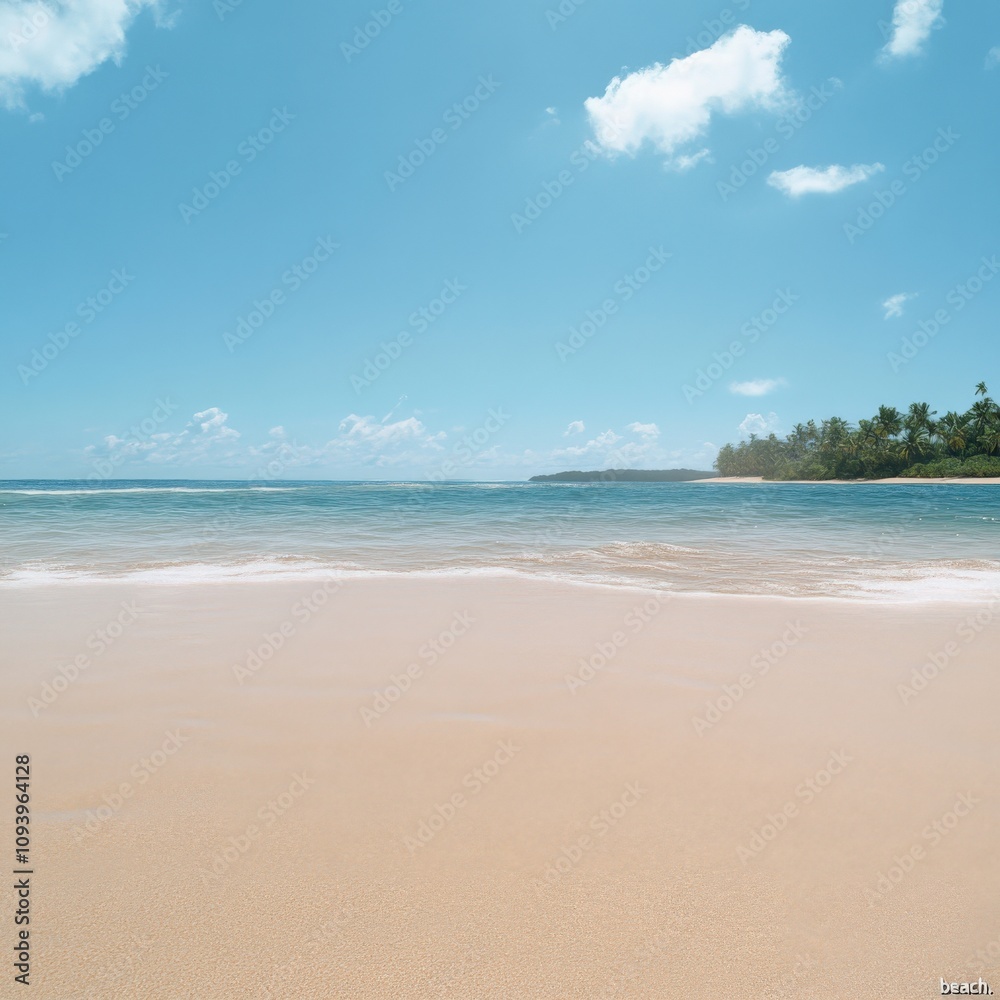 serene beach with clear water and soft sand under a blue sky serene beach with clear water and soft sand under a blue sky