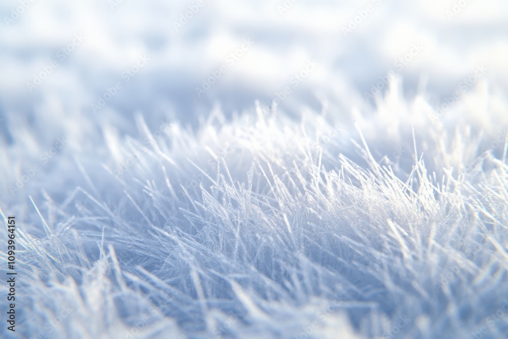 close-up of soft, white frost on a surface