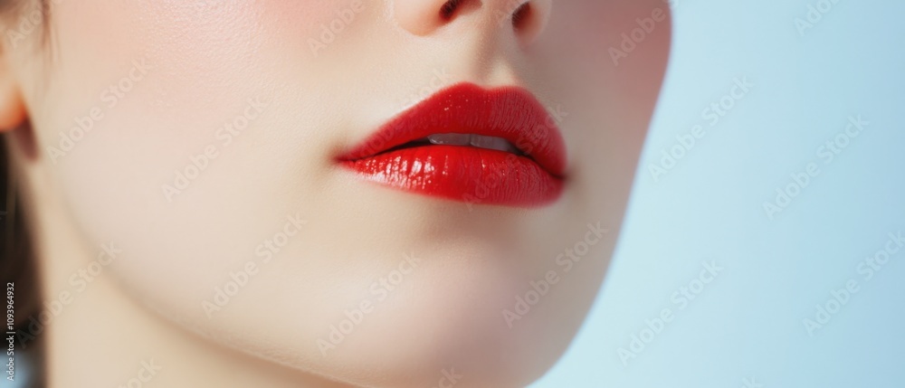 close-up of beautiful lips with vibrant red lipstick close-up of beautiful lips with vibrant red lipstick
