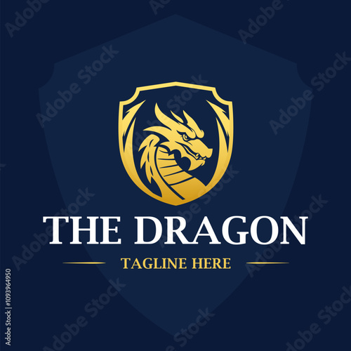 Luxury dragon logo design template