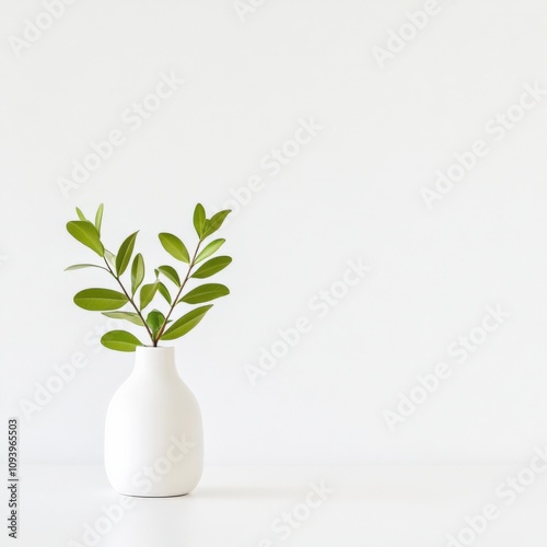 Wallpaper Mural minimalist plant arrangement in a white vase for modern decor Torontodigital.ca