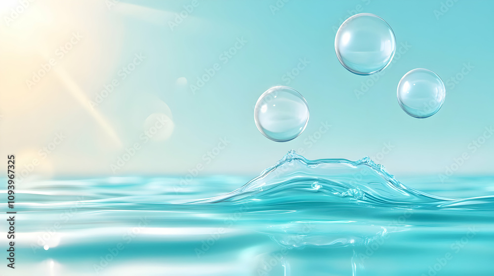 Water surface with round balls background Water surface with round balls background